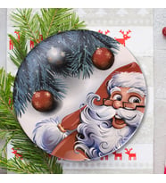 Keramika Yılbaşı/Noel Baba Servis Tabağı 26 Cm - 17980 (Kırmızı)