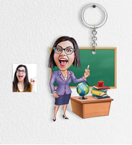 BK Gift Kişiye Özel Bayan Öğretmen Karikatür Anahtarlık  1