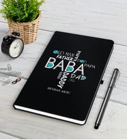 BK Gift Kişiye Özel Baba Siyah Defter Kalem Seti