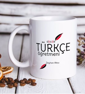 BK Gift Kişiye Özel Türkçe Öğretmeni Beyaz Kupa Bardak-2