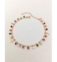 GÜMÜŞ ROSE ZİRKON RENKLİ TAŞLI ŞANS HALHALI