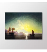Arty Tablo Dolunayda Vezüv Dağı Tablo (Karışık)