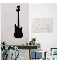 New Jargon - Jazz Music Elektronik Gitar Tasarım Metal Tablosu 65x18cm (Siyah)