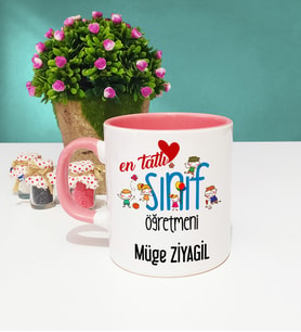 Mesajlı Sınıf Öğretmeni Kupa Bardak Pembe