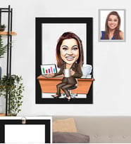 Kişiye Özel Patron Karikatürlü 3D Ahşap Tablo 30x47 Bayan-2