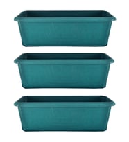 Dış Mekan Büyük Saksı 60 Litre 3 Adet, Derin Bahçe Saksısı (Yeşil)