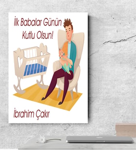 BK Gift Kişiye Özel Babalar Günü Temalı Kanvas Tablo  50x70cm 20664