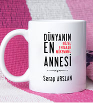 Anne Tasarımlı Kişiye Özel Anneler Günü Hediyesi Kupa Bardak