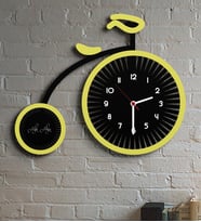 BK Gift Kişiye Özel Retro Bisiklet Ahşap Duvar Saati Model 1a