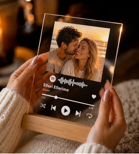 Kişiye Özel Spotify Barkodlu Plak Tablo