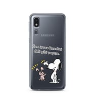 Snoopy Tasarımlı Süper Şeffaf Silikon Telefon Kılıfı Samsung A2 Core