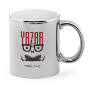 BK Gift Kişiye Özel Mesleki Yazar Krom Kupa Bardak  1