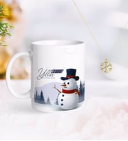 BK Gift Kişiye Özel Yılbaşı Mutlu Yıllar Kupa ve Kar Tanesi Kolye-19 (Model 1)