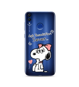 Snoopy Tasarımlı Süper Şeffaf Silikon Telefon Kılıfı Huawei Honor 8C 