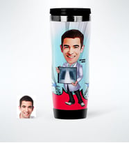 BK Gift Kişiye Özel Bay Radyoloji Uzmanı Karikatürlü Çelik Termos Bardak  1