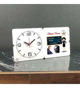 Edebiyat Öğretmeni Ahşap Masa Saati 001