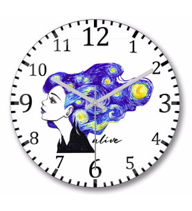 Alive Vincent Van Gogh Duvar Saati Bombeli Gercek Cam