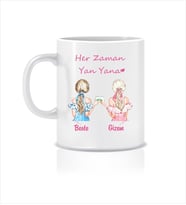 Her Zaman Yan Yana Kişiye Özel Kupa Bardak Hediye Doğum Günü Yeni Yıl