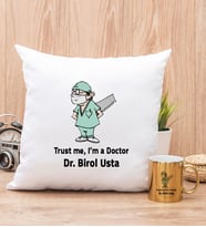 Doktor Esprili Yastık ve Gold Kupa Bardak