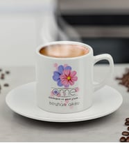 BK Gift Kişiye Özel Anne Anlamı Türk Kahvesi Fincanı  10