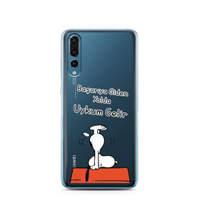 Snoopy Tasarımlı Süper Şeffaf Silikon Telefon Kılıfı Huawei P20 Pro 