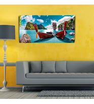 Mavi Ada Canvas Tablo (60X120) (Acı Kahve)