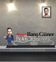 Kişiye Özel İş Adamı Karikatürlü Kolay Yetişmiyor Ahşap Biblo Bay-19