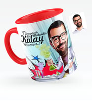 BK Gift Kişiye Özel Bay Kimya Mühendisi Karikatürlü Kırmızı Kupa Bardak  1