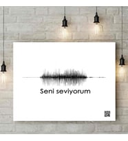 Kişiye Özel Minimal QR Karekod Sesli Çerçeveli Tablo