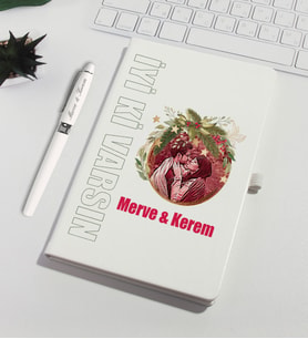 Sevgililer Gününe Özel Kişiye Özel Karikatür Fotoğraflı Defter Kalem Set 93247