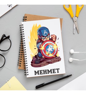 Marvel Kaptan Amerika Defteri Kişiye Özel