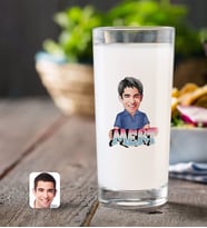 BK Gift Kişiye Özel Erkek İsimli Karikatürlü Rakı Bardağı-1 (Beyaz)