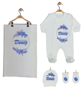Pia Baby Gl 1915-03 İsme Özel Battaniyeli Tulum Set
