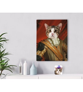 BK Gift Kişiye Özel Evcil Dost Rönesans Tasarımlı Kanvas Tablo 30x50cm-5