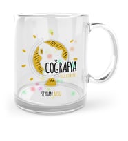 BK Gift Kişiye Özel Coğrafya Öğretmeni Cam Kupa Bardak  3