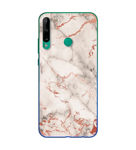 Beyaz Mermer Tasarımlı Süper Şeffaf Silikon Telefon Kılıfı Huawei P40 Lite E