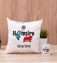 Hemşire Kare Yastık ve Beyaz Kupa Bardak