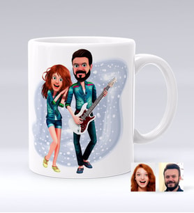 BK Gift Kişiye Özel Sevgililer Animasyon Karikatürlü Beyaz Kupa Bardak-31