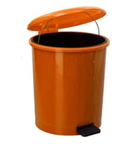 Safell Pedallı Çift Kovalı Çöp Kovası 35 Litre Turuncu - Isıya Dayanıklı