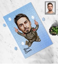 Kişiye Özel Asker Karikatürlü A4 99 Parça Puzzle Bay-2