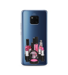 Makyaj Tasarımlı Süper Şeffaf Silikon Telefon Kılıfı Huawei Mate 20 Pro