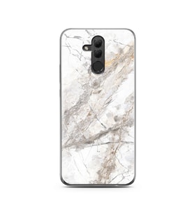 Beyaz Mermer Tasarımlı Süper Şeffaf Silikon Telefon Kılıfı Huawei Mate 20 Lite