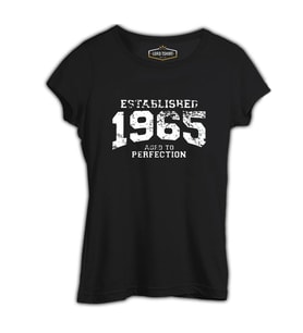 1965 Aged to Perfection Siyah Kadın Tshirt