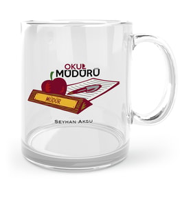BK Gift Kişiye Özel Okul Müdürü Cam Kupa Bardak