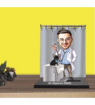 Kişiye Özel Bay Veteriner Karikatürlü Ahşap Biblo