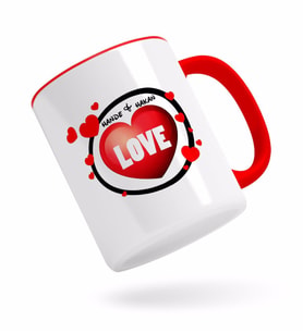 BK Gift Kişiye Özel Love Tasarımlı Kırmızı Kupa Bardak-7