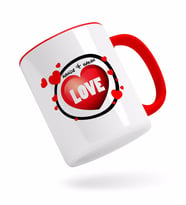 BK Gift Kişiye Özel Love Tasarımlı Kırmızı Kupa Bardak-7