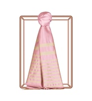 İpekevi Şeker Pembe Odak Meridyen Çizgili İpek Şal