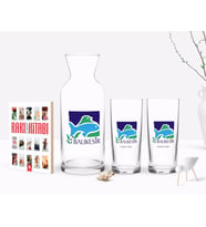 BK Gift Kişiye Özel Renkli Baskılı Balıkesir Tasarımlı Turistik İkili Rakı Bardağı Karaf ve Cep Kitabı Hediye Seti-1 (Model 1)