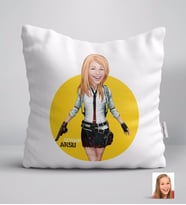 BK Gift Kişiye Özel Kadın PUBG Karikatürlü Yastık-2 (Beyaz)